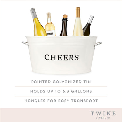 Cheers Galvanized Metal Drink Cooler Party
