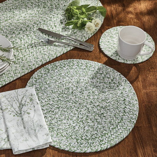 Chemin de table tressé Spice Bin - Menthe