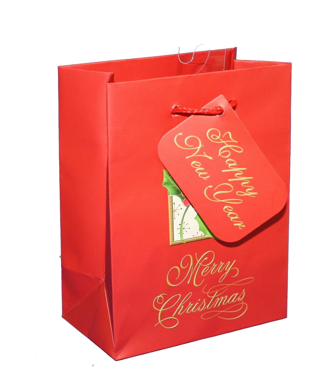Traditional Lettering Gift Bag - Merry Christmas Red Large