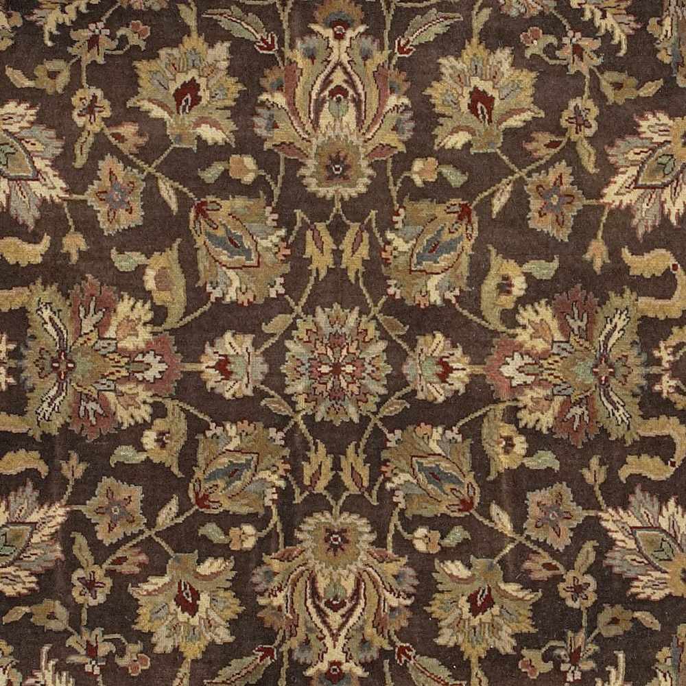 Hillisburg Premium Wool Carpet rug in brown with floral motif Boutique Rugs on Tampa Home & Garden Store