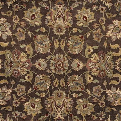 Hillisburg Premium Wool Carpet rug in brown with floral motif Boutique Rugs on Tampa Home & Garden Store
