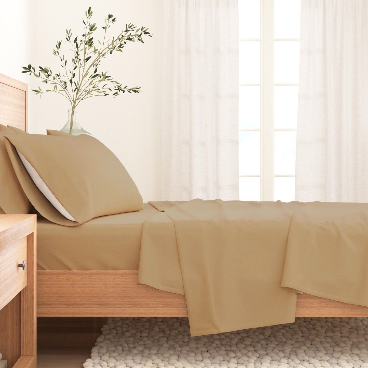 Soft and Natural Cotton Flannel Sheet Set