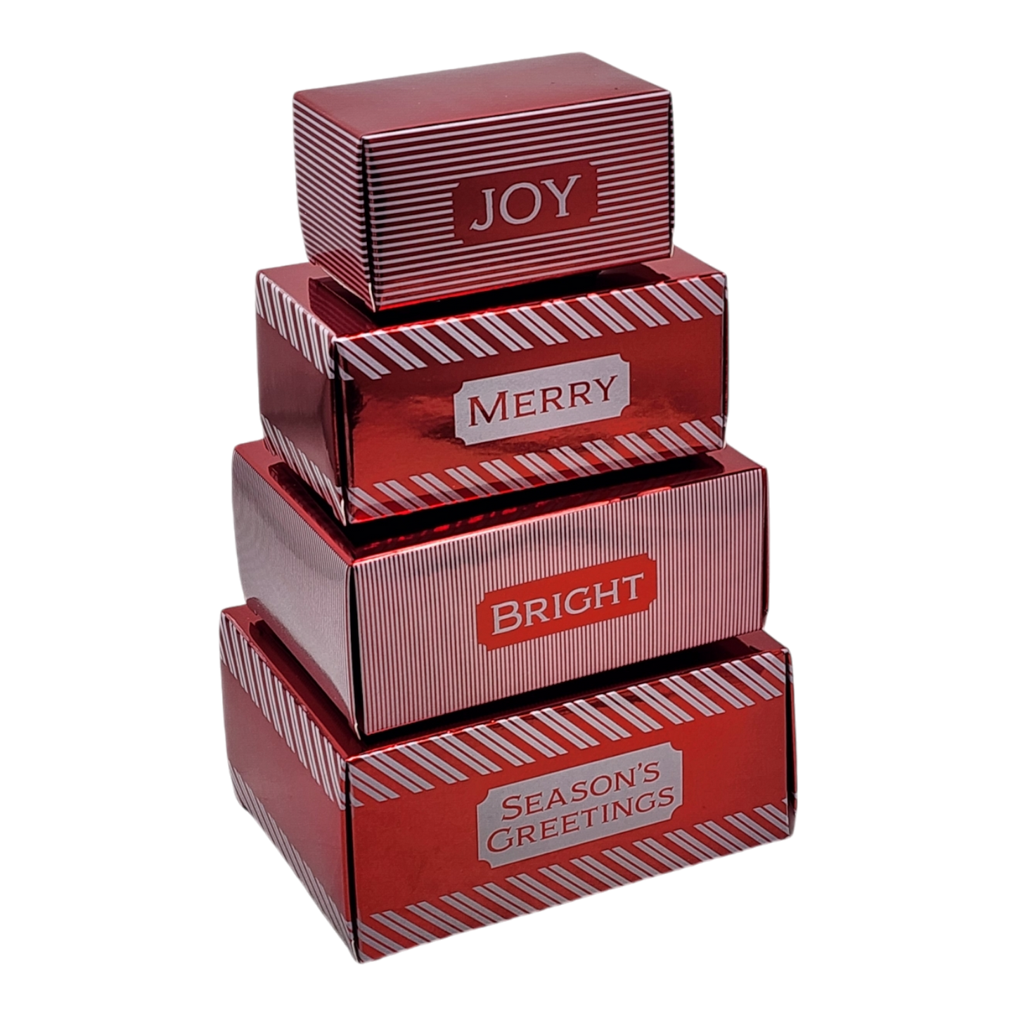 4 Piece Treat Tower Interlocking Gift Boxes - Red