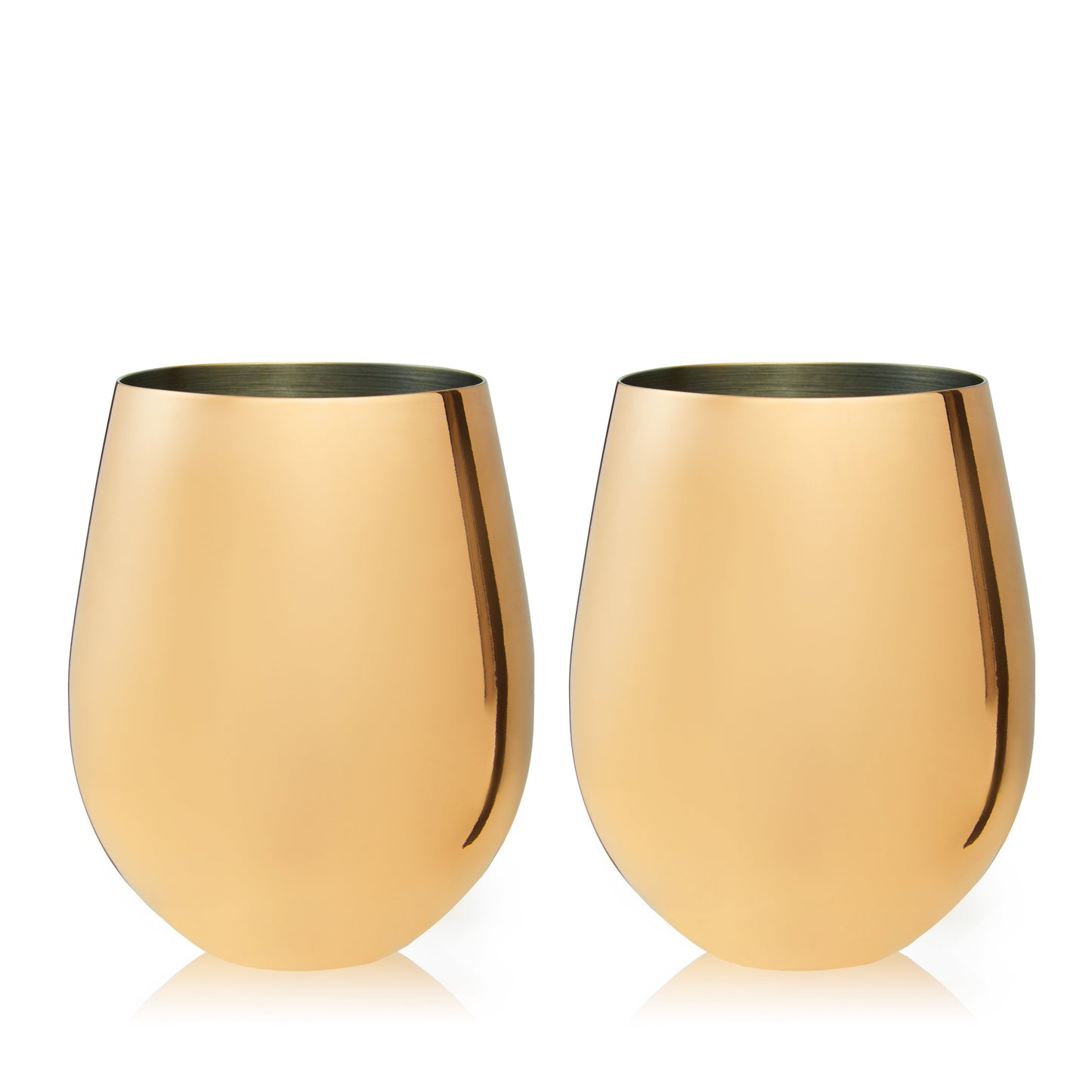 Premium Gold Stemless Wine Glasses Set of Two