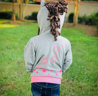 Sudadera con capucha 3D de caballo rosa -