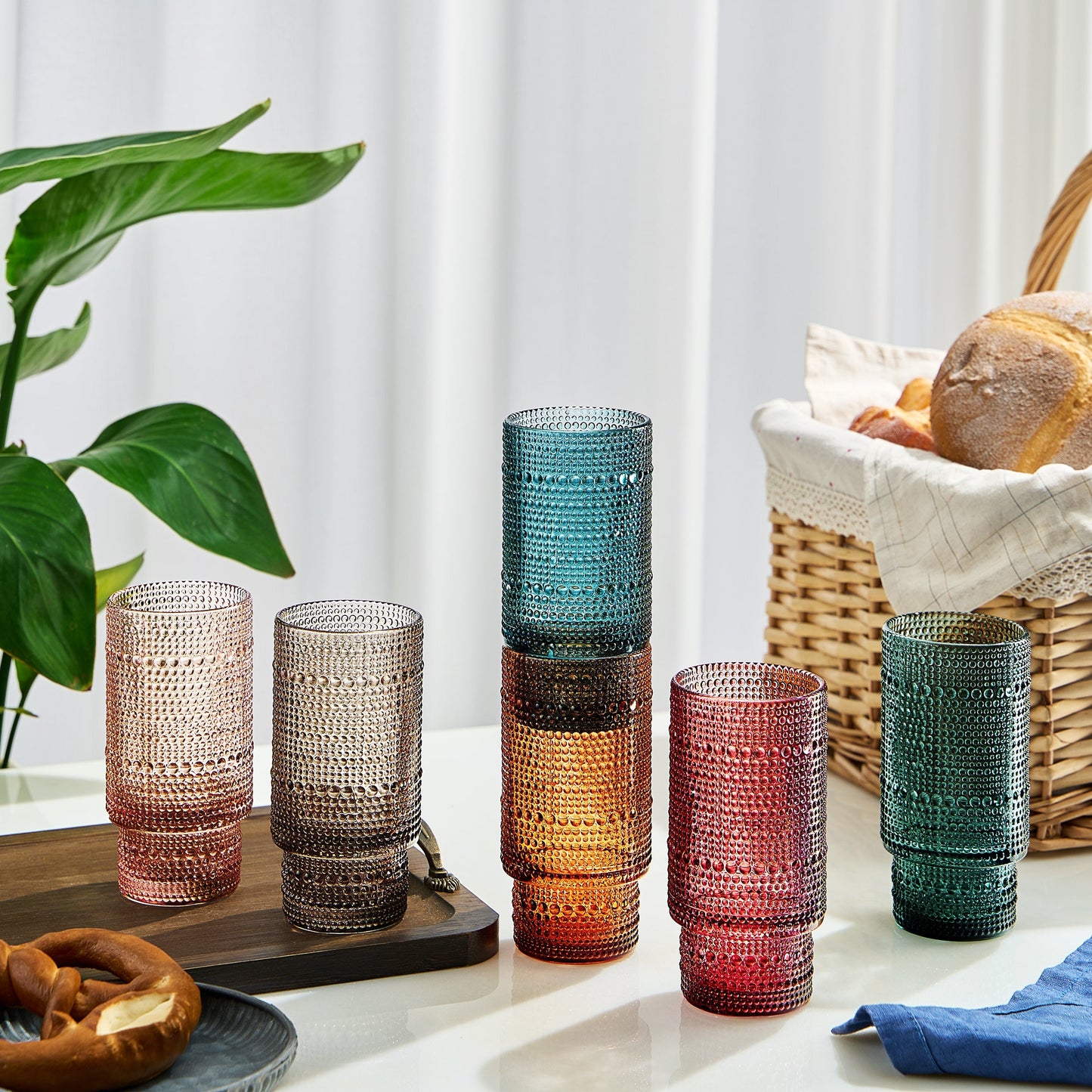Tonal Highball Glasses and Glass Drinking Stravs