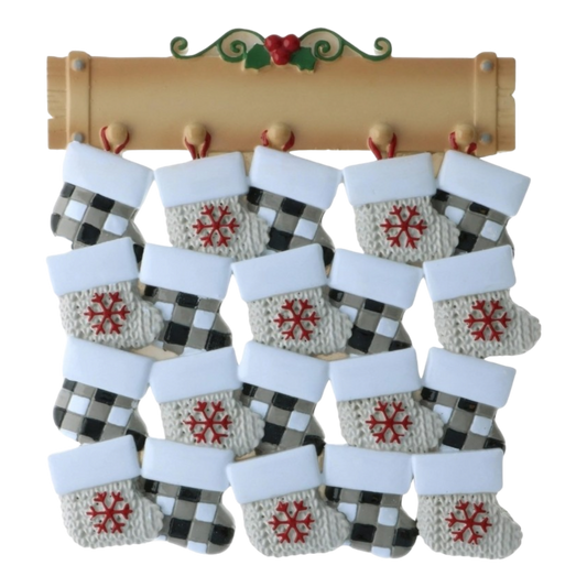 Stocking Family Up To 20 Ornament - Tampa Home & Garden Store