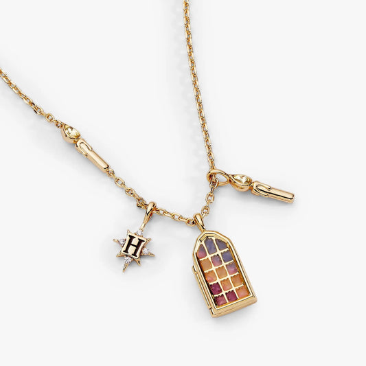 Harry Potter Hogwarts Great Hall Necklace gold-tone chain with mosaic pendant on Tampa Store on Tampa Home & Garden Store
