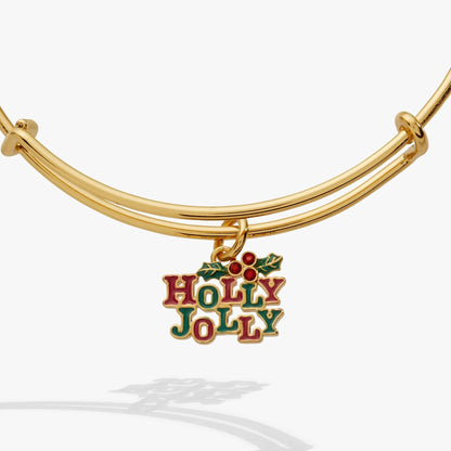 Holly Jolly Charm Bangle with Crystal Berries