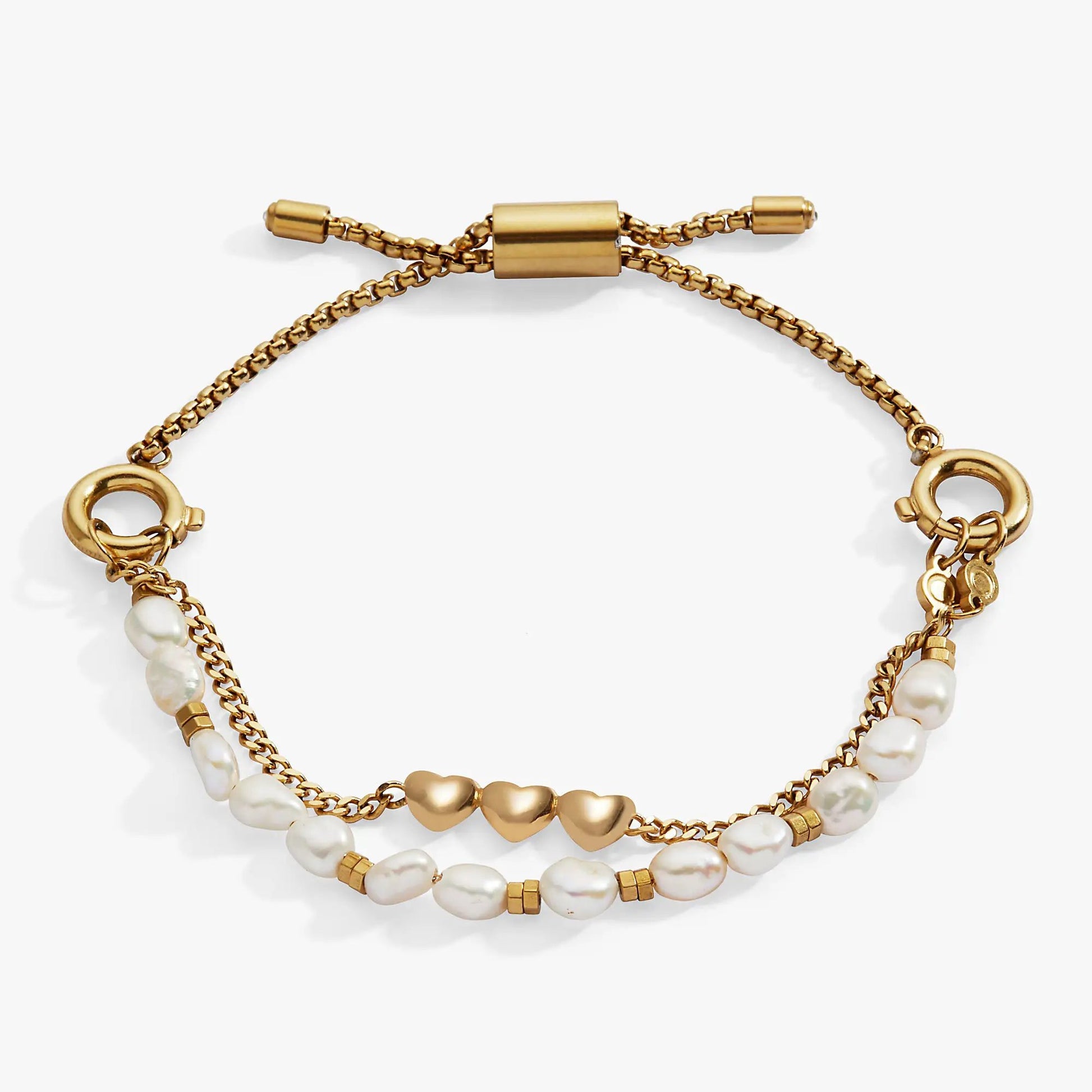 Bracelet set Home Is Where The Heart Is Pearl Stranded by Alex and Ani, gold chains with pearls on Tampa Home & Garden Store