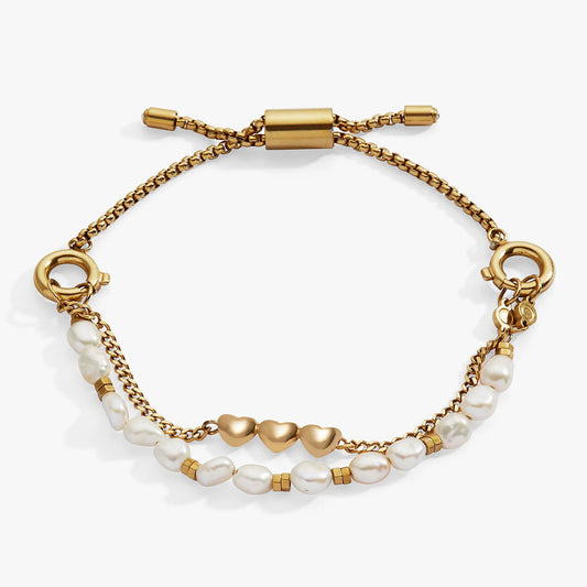 Bracelet set Home Is Where The Heart Is Pearl Stranded by Alex and Ani, gold chains with pearls on Tampa Home & Garden Store