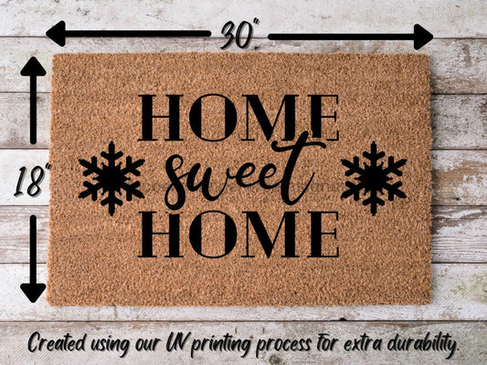 Home Sweet Home Door Mat | Hippo Christmas Doormat | Winter Decoration | Welcome Mat | Holiday Doormat | Winter Decor | Christmas Gift - Tampa soil911.com