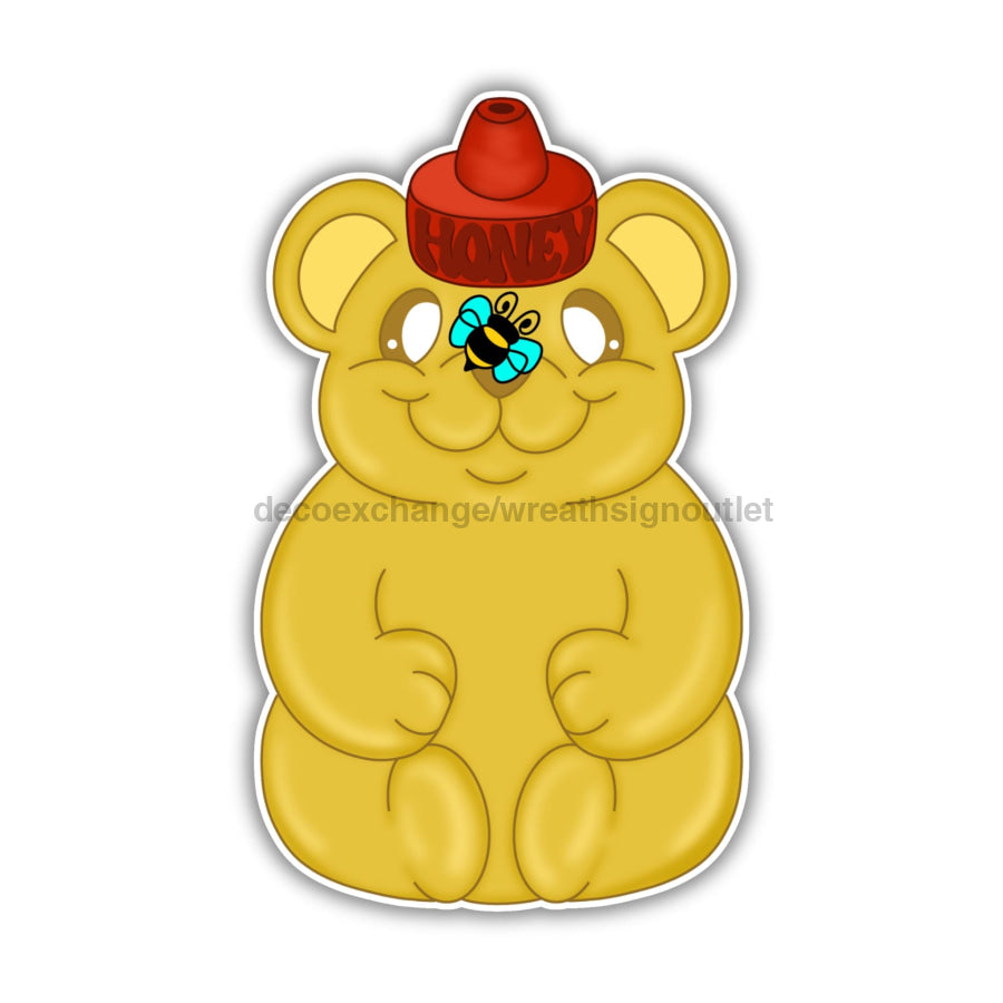 Letrero de miel, letrero de oso de miel, CR-W-155-DH, colgador de puerta de 22"