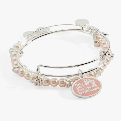 Hope Breast Cancer Awareness Charm Bangle Set 2