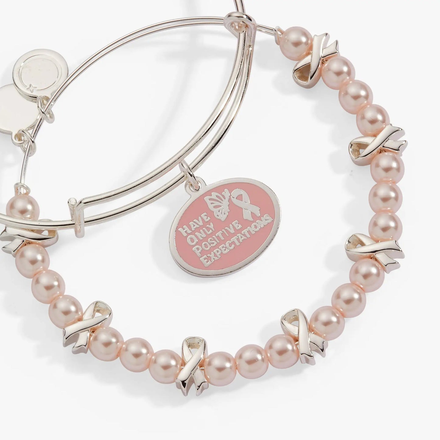 Hope Breast Cancer Awareness Charm Bangle Set 2