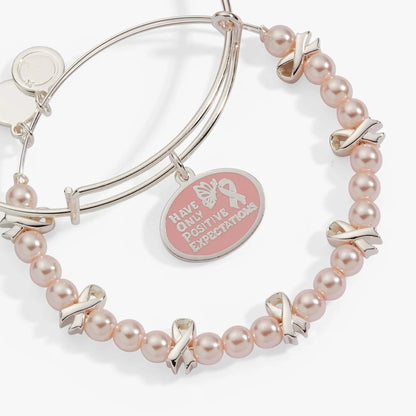 Hope Breast Cancer Awareness Charm Bangle Set 2