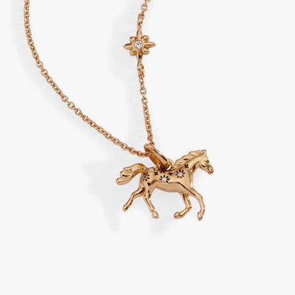 Horse Girl Pendant necklace rose gold with a flower horse charm and crystals by Alex and Ani on Tampa Home & Garden Store