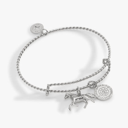 Horse Girl Rope Textured Charm Bangle bracelet with rope chain and ALEX AND ANI horse charm on Tampa Home & Garden Store