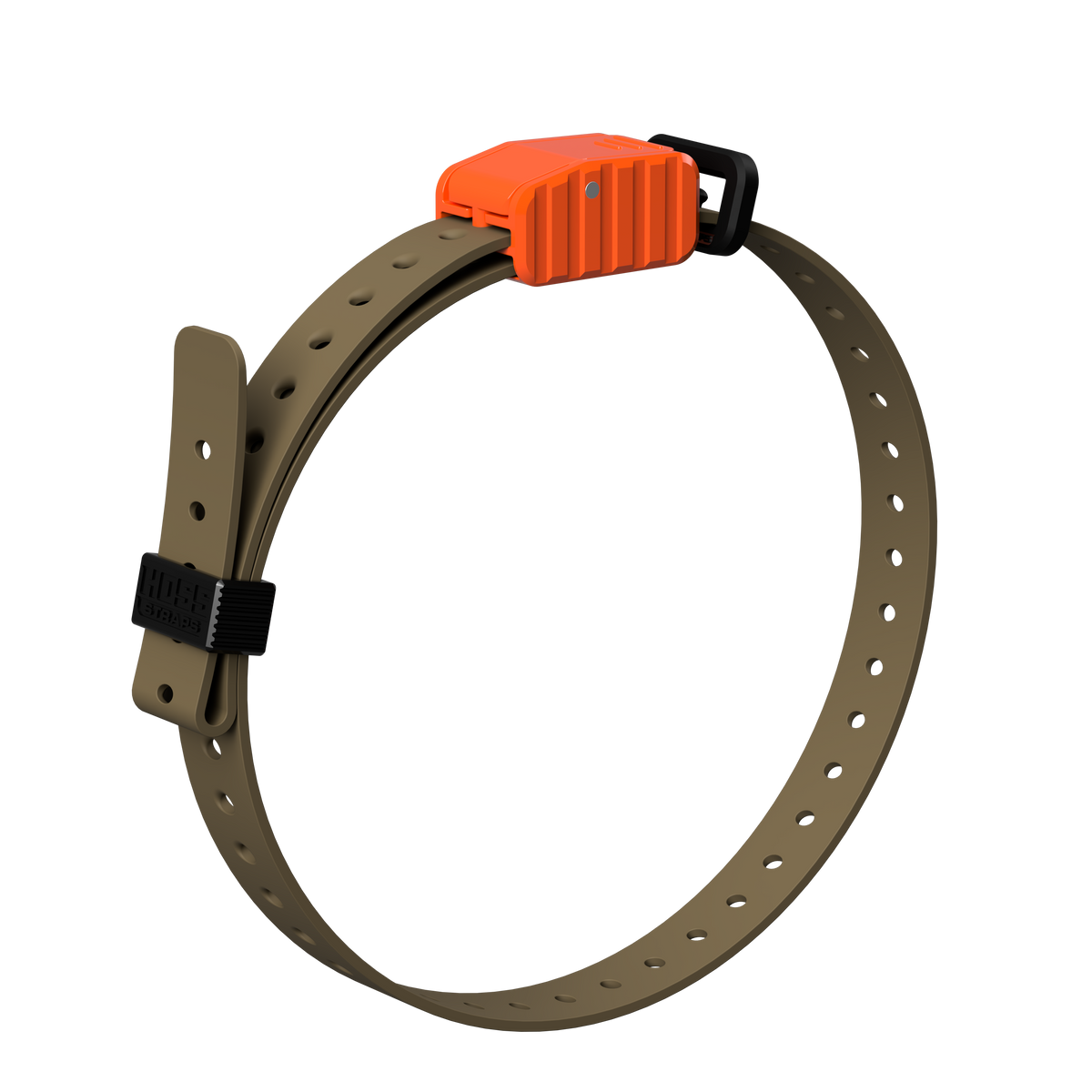 3/4 inch replacement e-collar strap by Hoss Straps, orange buckle with tan perforated strap on Tampa Home & Garden Store