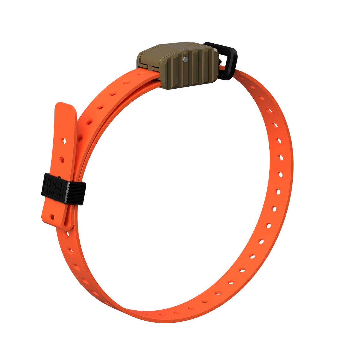 3/4 in replacement E-Collar Strap olive housing on orange dog collar by Hoss Straps on Tampa Home & Garden Store