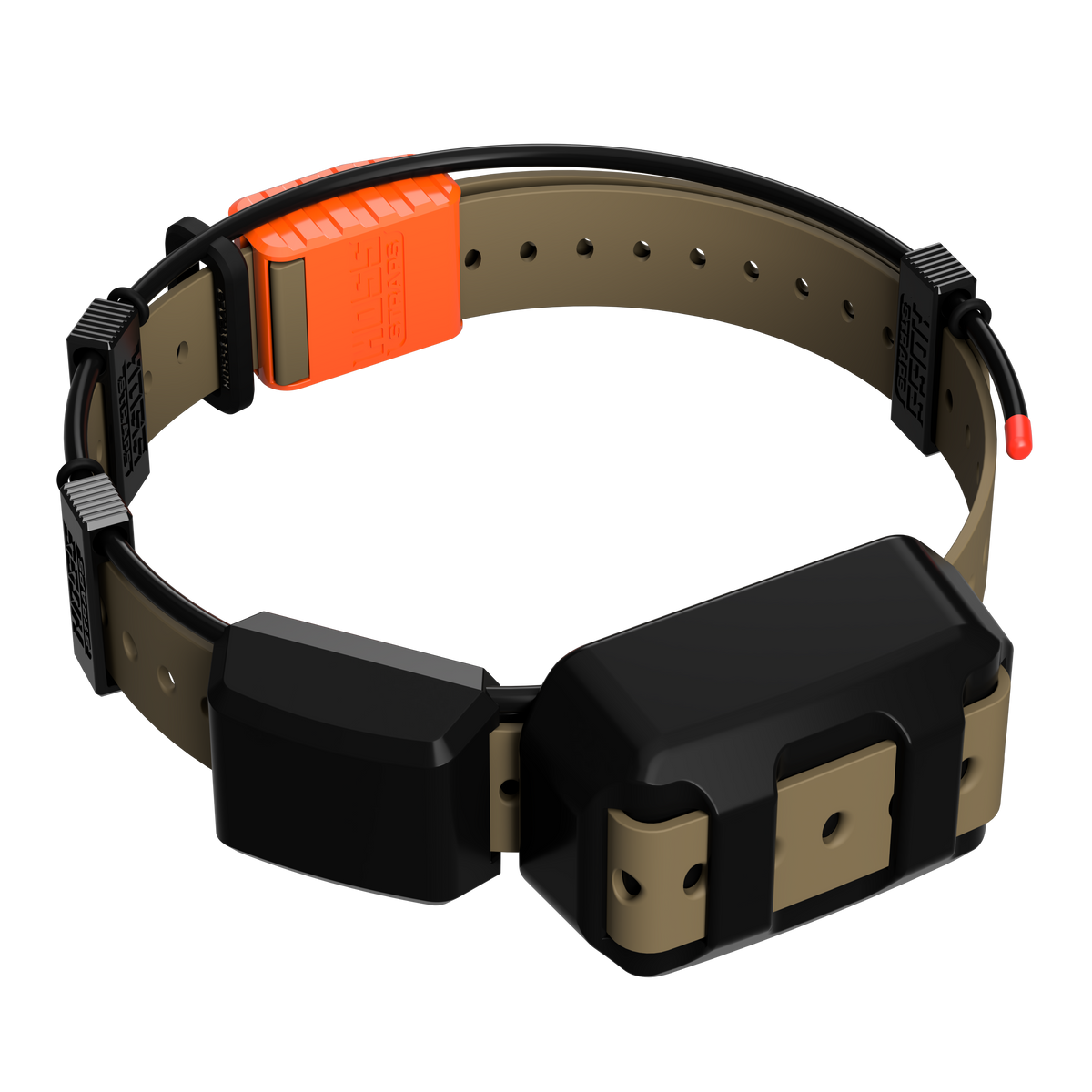 Tracking Collar 1in replacement strap kit by Hoss Straps in orange insert and tan strap on Tampa Home & Garden Store