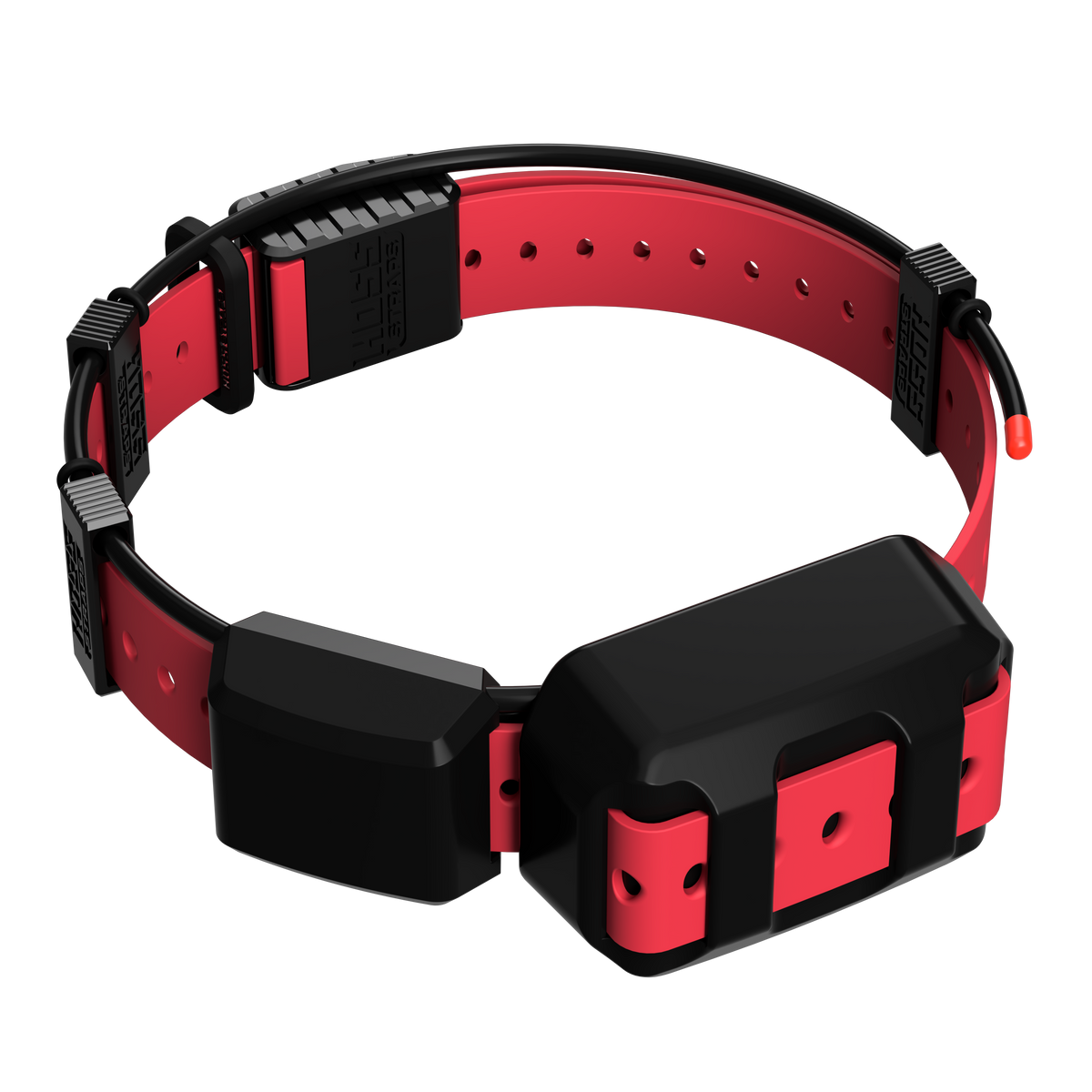 Hoss Straps Tracking Collar 1in replacement strap kit, red strap with black buckle hardware on Tampa Home & Garden Store
