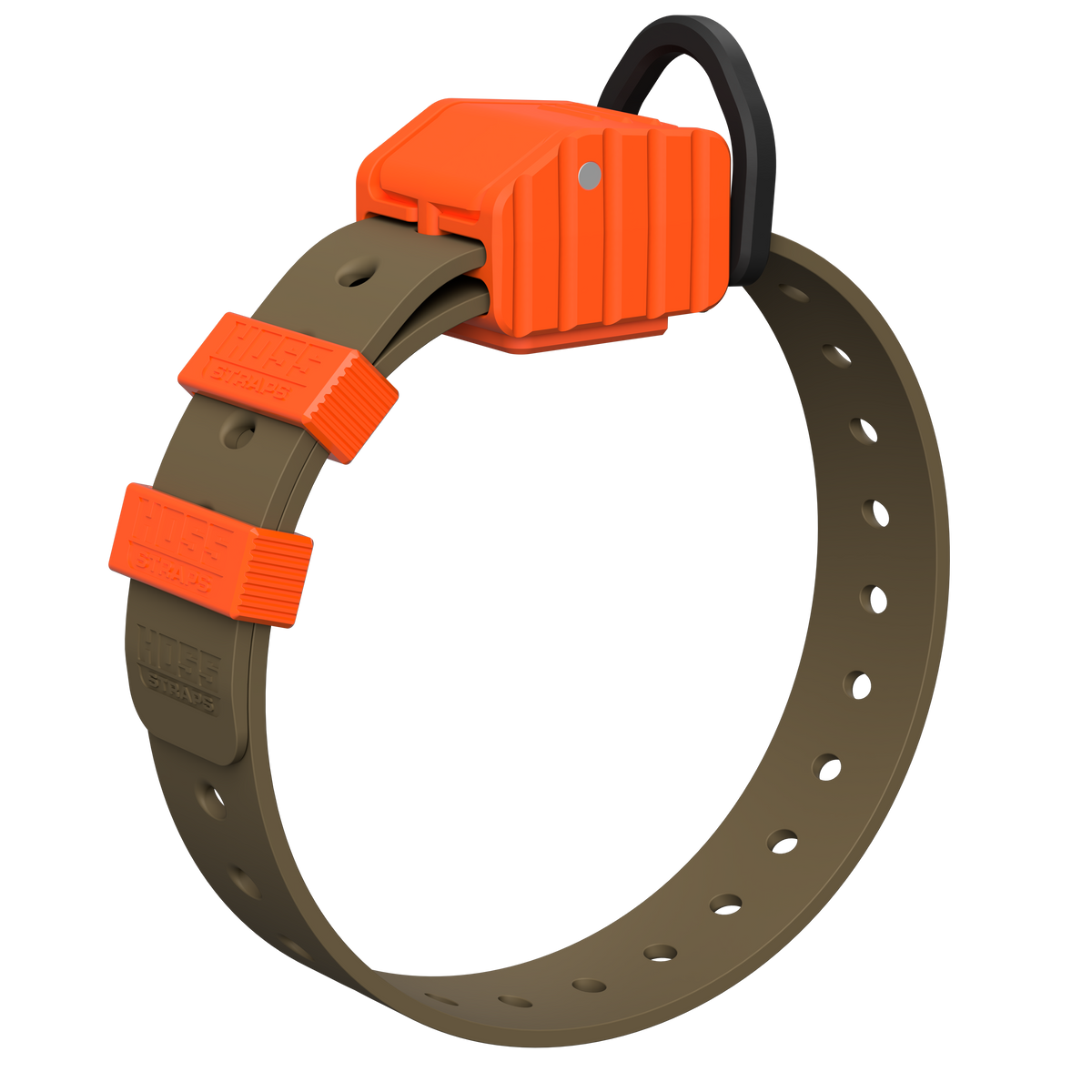 PRO SERIES FIELD COLLAR by Hoss Straps, orange plastic buckle on brown adjustable strap on Tampa Home & Garden Store