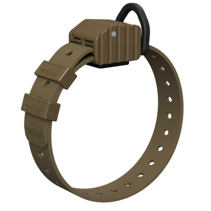 PRO SERIES FIELD COLLAR by Hoss Straps, tan rugged hunting dog collar with ribbed housing on Tampa Home & Garden Store