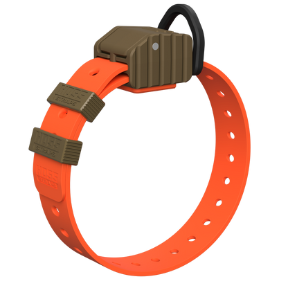 PRO SERIES FIELD COLLAR by Hoss Straps orange hunting dog collar with brown module on Tampa Home & Garden Store