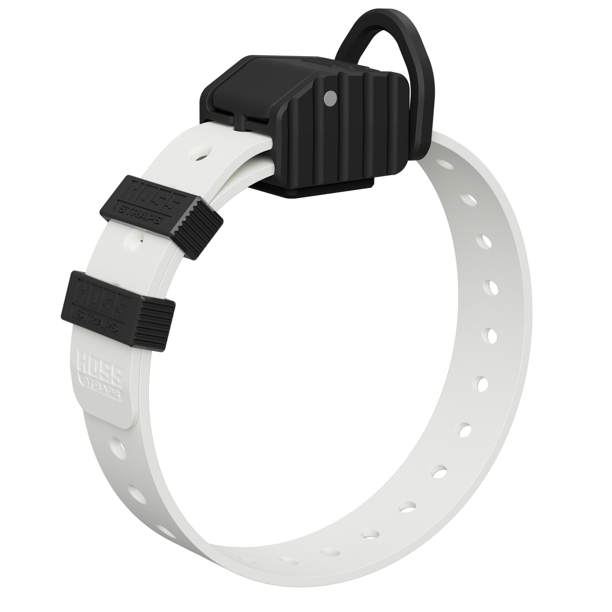 PRO SERIES FIELD COLLAR by Hoss Straps, white hunting dog collar with black hardware on Tampa Home & Garden Store