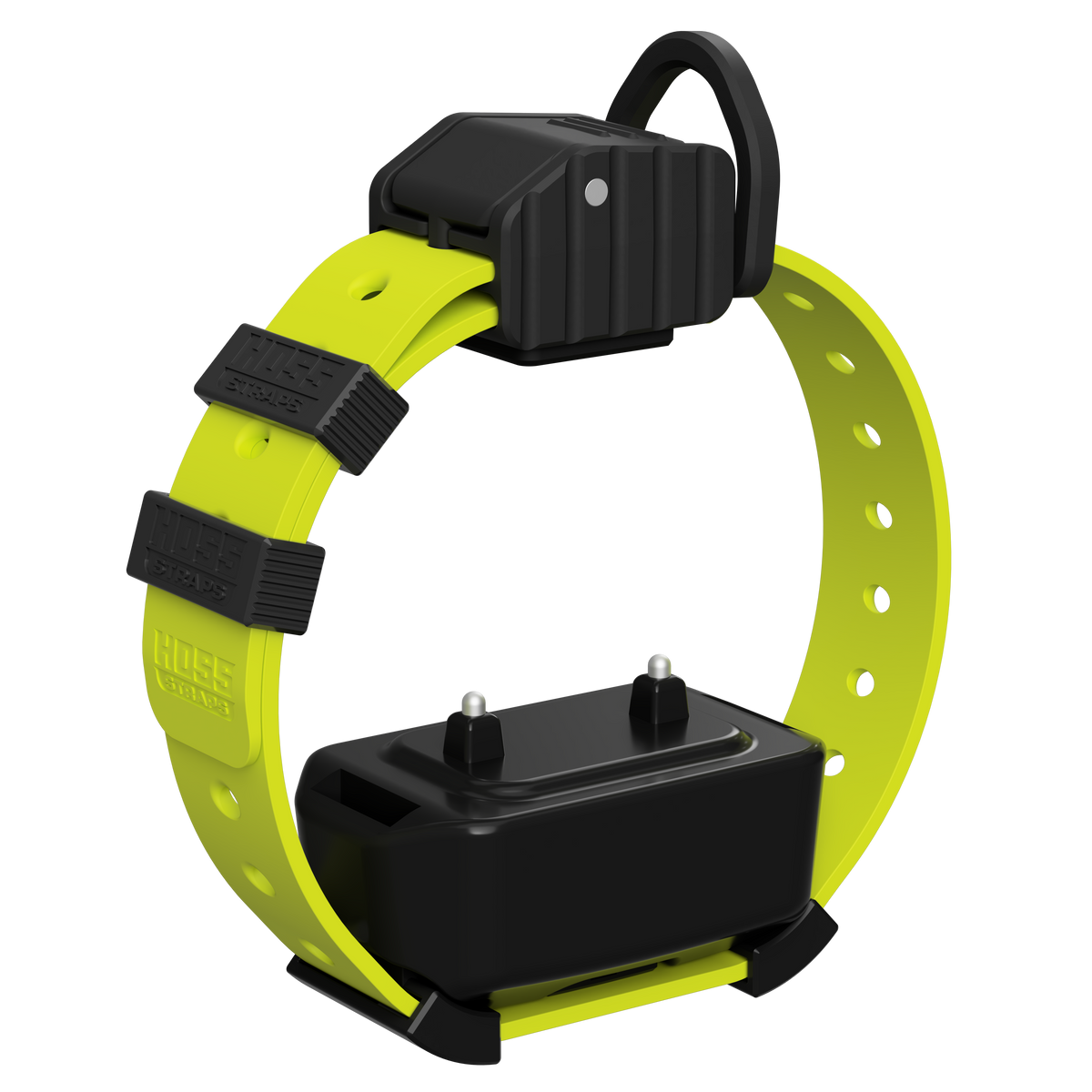 Pro Series Training Collar Setup Hoss Straps neon-yellow dog collar and black module on Tampa Home & Garden Store