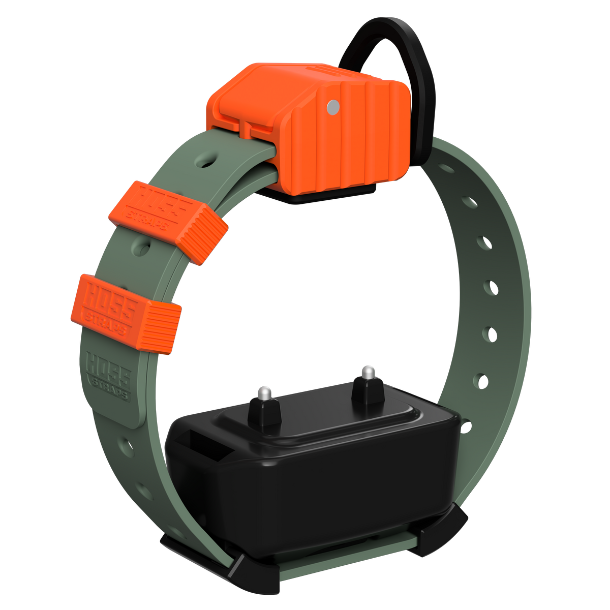 Pro Series Training Collar Setup by Hoss Straps with orange module and olive strap on Tampa Home & Garden Store