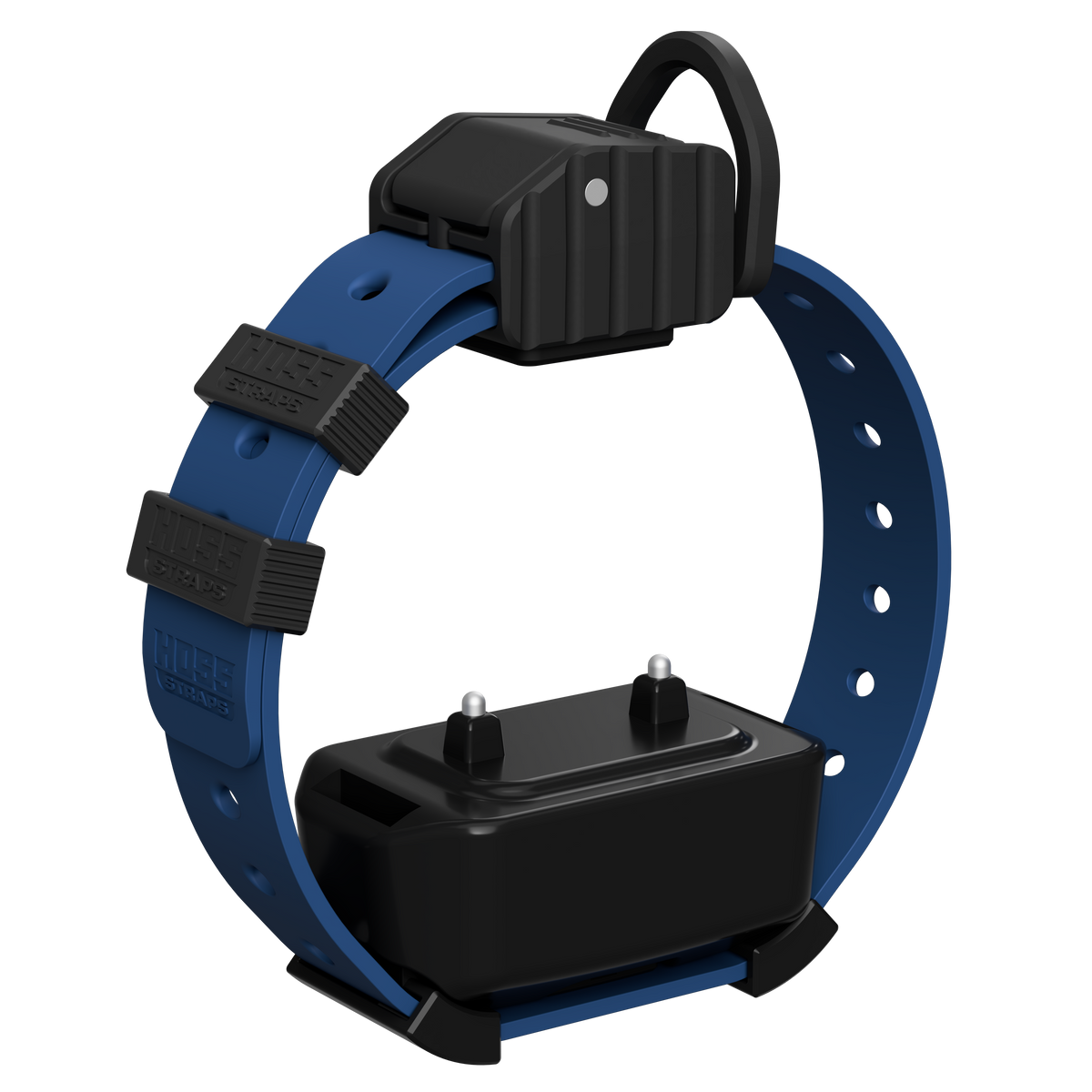Pro Series Training Collar Setup with black receiver on blue Hoss Straps hunting dog collar on Tampa Home & Garden Store