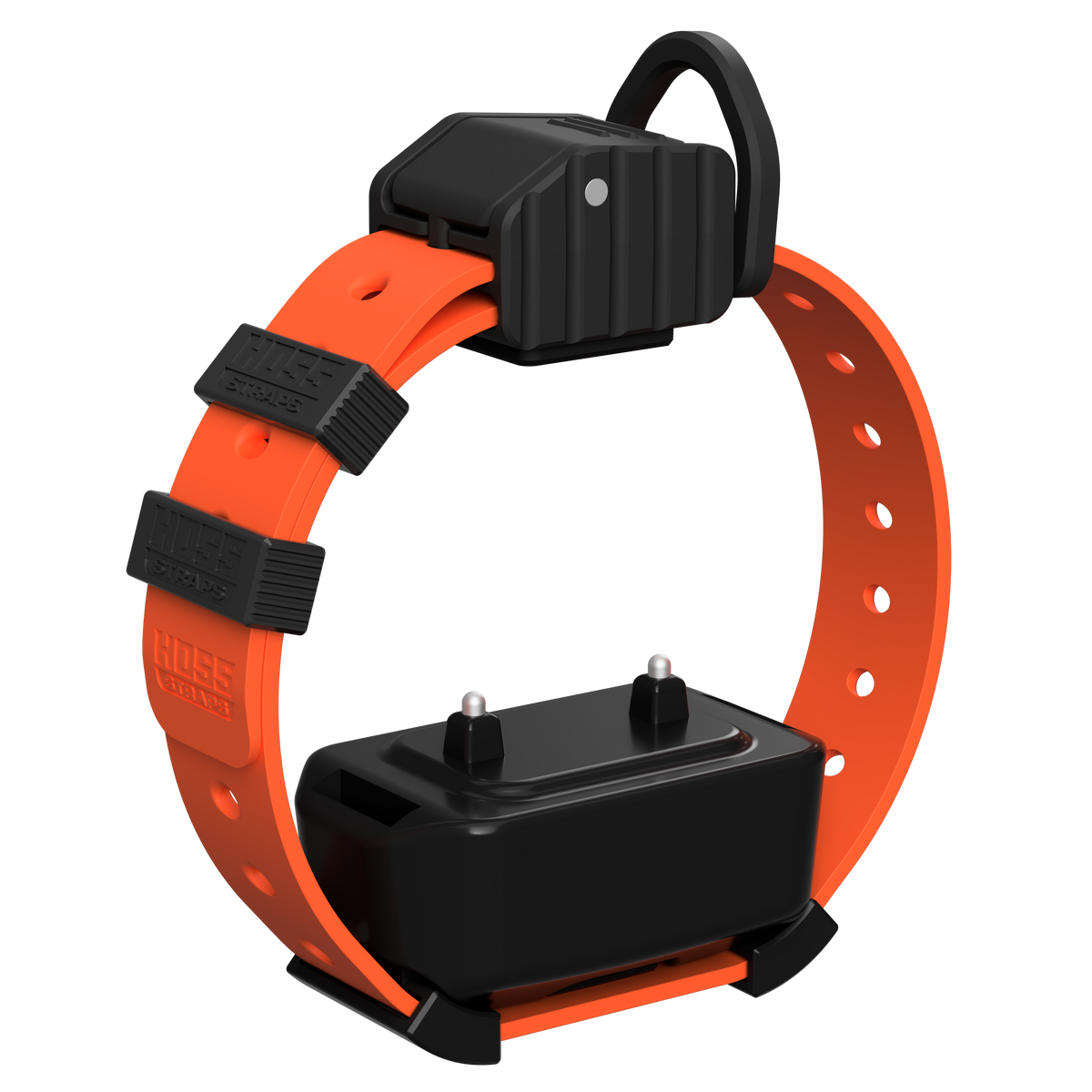 Pro Series Training Collar Setup orange strap with black receiver module Hoss Straps on Tampa Home & Garden Store