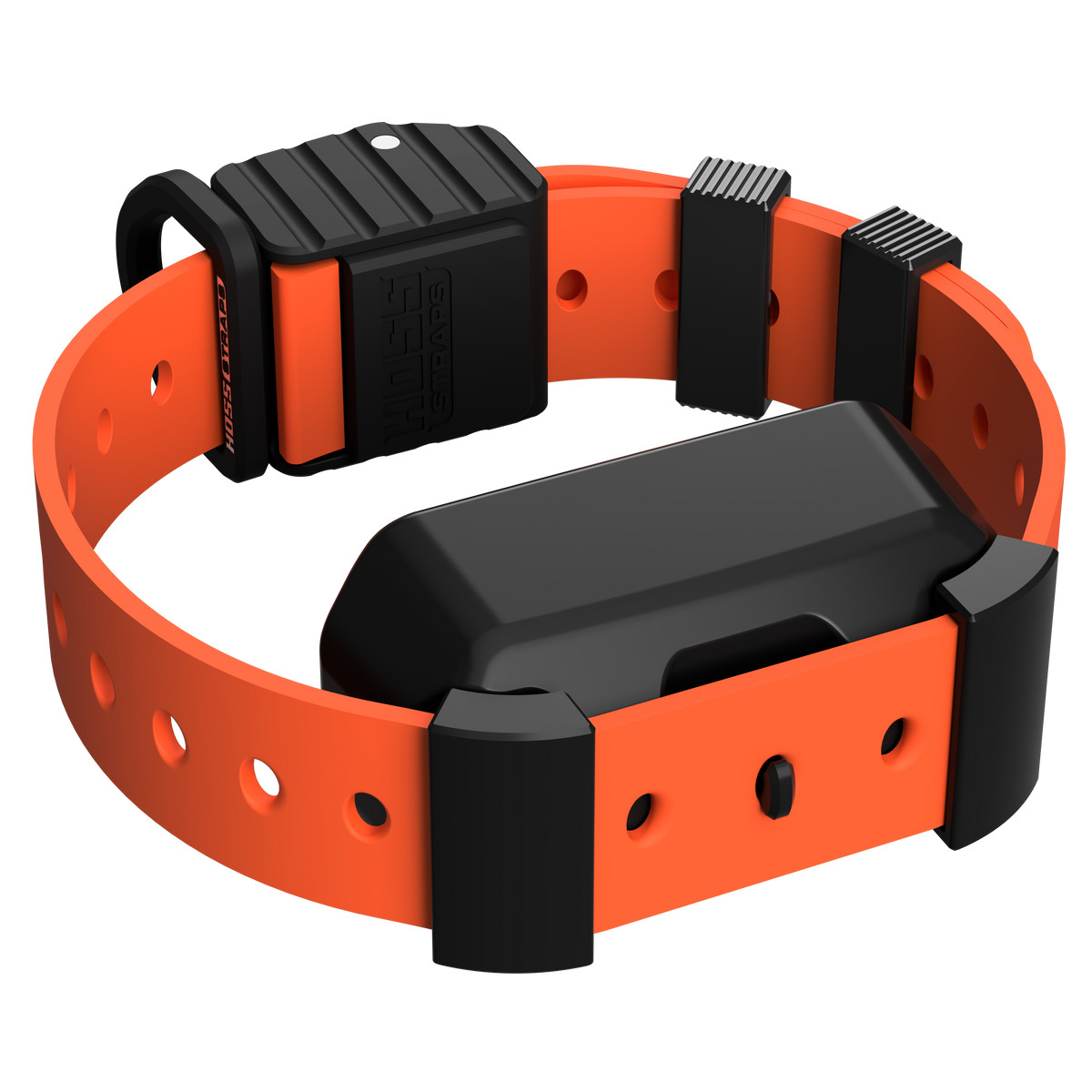 Pro Series Training Collar Setup by Hoss Straps orange hunting dog collar with black buckles on Tampa Home & Garden Store