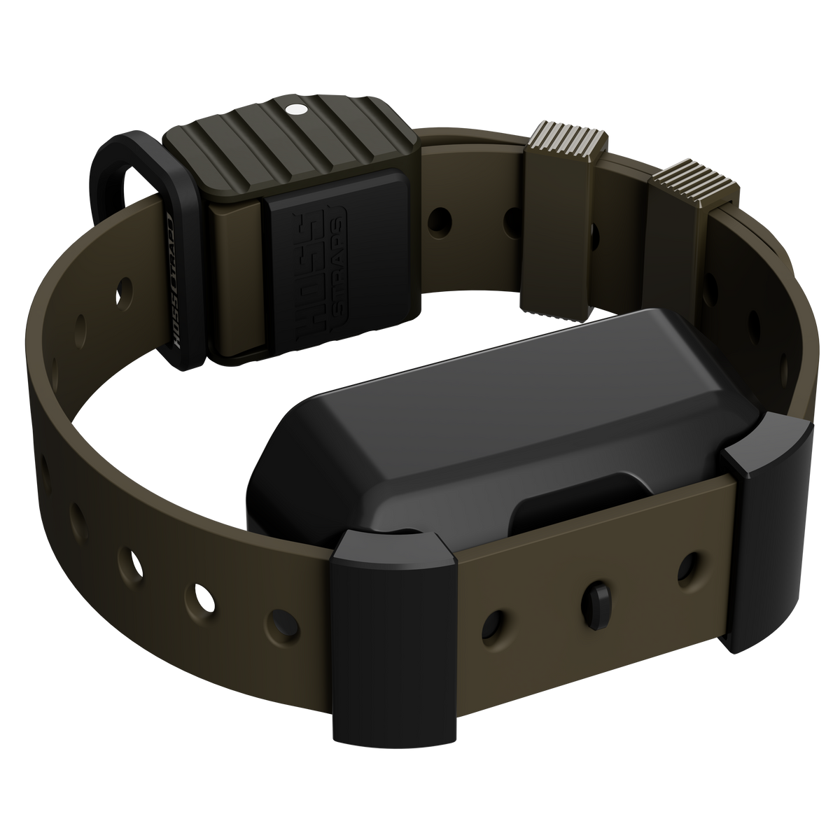 Pro Series Training Collar Setup Hoss Straps olive drab hunting dog collar with buckles on Tampa Home & Garden Store