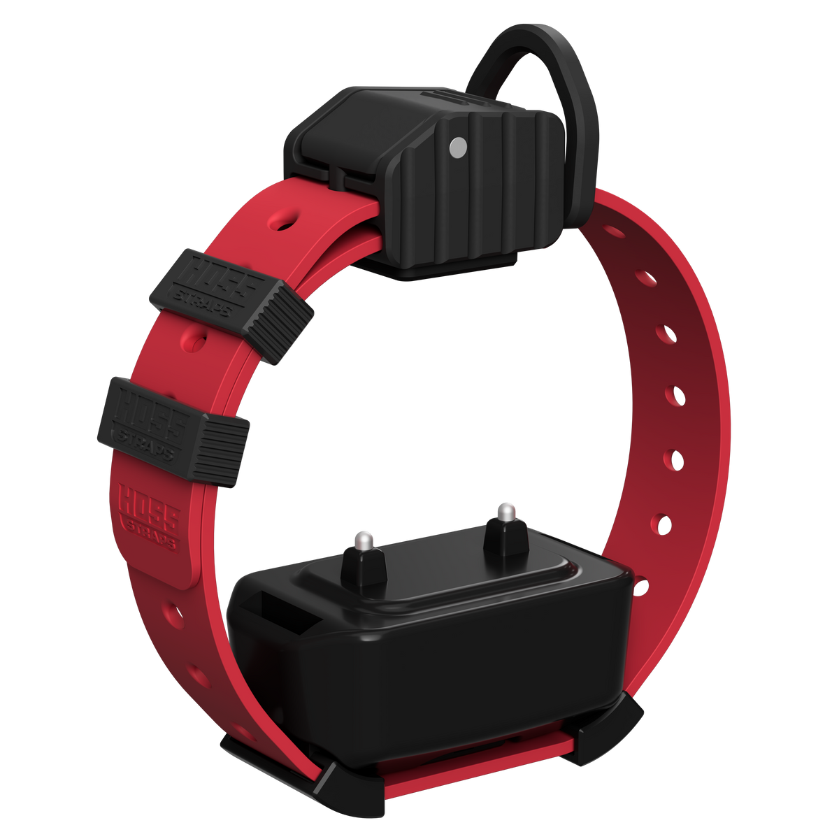 Pro Series Training Collar Setup on red Hoss Straps hunting collar with black controller on Tampa Home & Garden Store