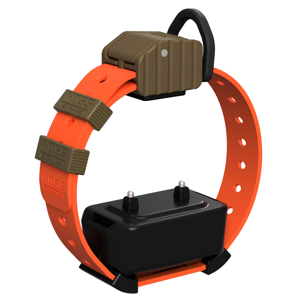 Pro Series Training Collar Setup Hoss Straps hunting dog collar orange strap tan housing on Tampa Home & Garden Store