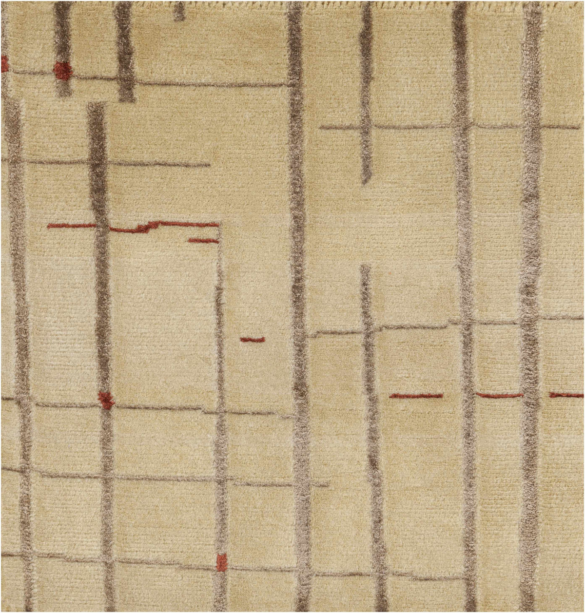 Hotchkiss Area Carpet beige rug with brown grid lines by Boutique Rugs on Tampa Home & Garden Store