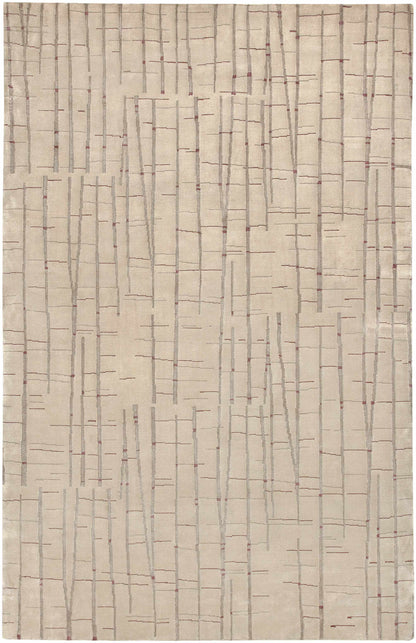 Hotchkiss Area Carpet by Boutique Rugs, beige rug with gray vertical lines and red accents on Tampa Home & Garden Store
