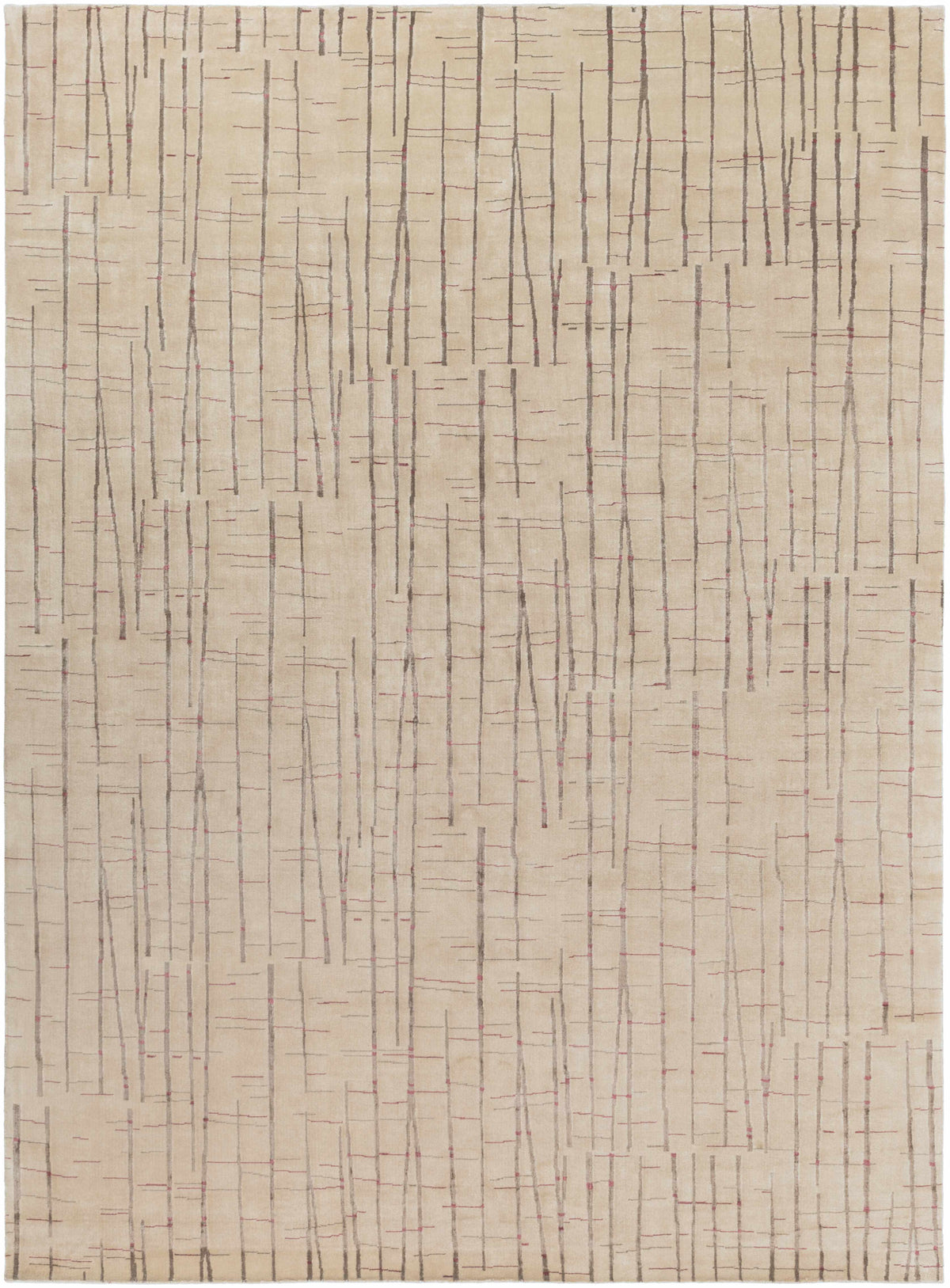 Rug Hotchkiss Area Carpet beige with gray lines and pink accents Boutique Rugs on Tampa Home & Garden Store