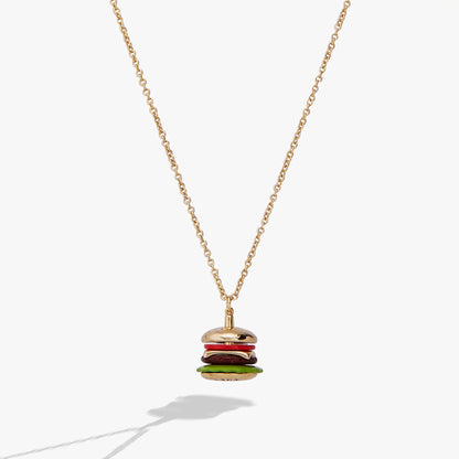 Alex and Ani Hamburger Pendant Necklace with a gold-tone chain and stacked donut pendant on Tampa Home & Garden Store