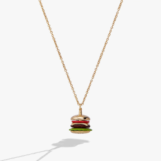 Alex and Ani Hamburger Pendant Necklace with a gold-tone chain and stacked donut pendant on Tampa Home & Garden Store