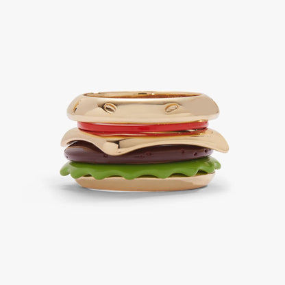 Hot Grill Summer Hamburger Stacking Ring stack of enamel rings in gold tone Alex and Ani on Tampa Home & Garden Store