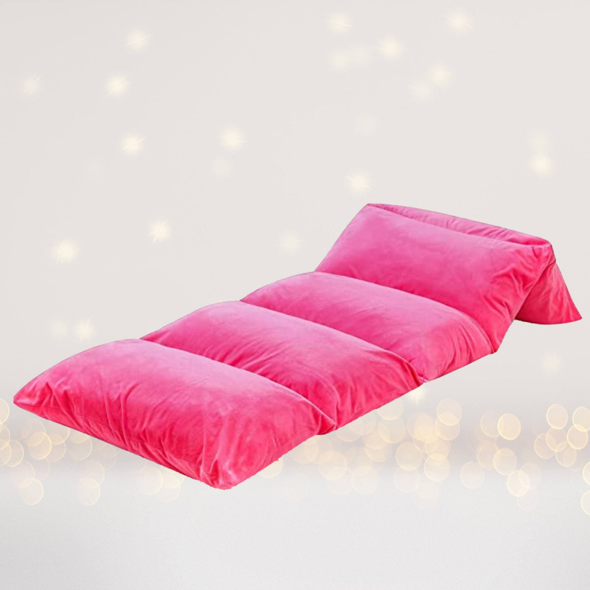 Hot pink pillow bed floor lounger for kids with three cushioned blocks on Tampa Home & Garden Store