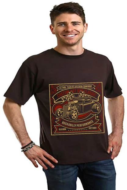 Men's Hot Rod graphic T-shirt in black by Spun Bamboo bamboo viscose/organic cotton on Tampa Home & Garden Store