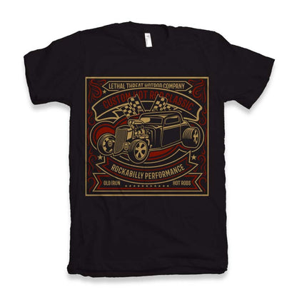 Hot Rod men's bamboo viscose tee in black with vintage car graphic by Spun Bamboo on Tampa Home & Garden Store