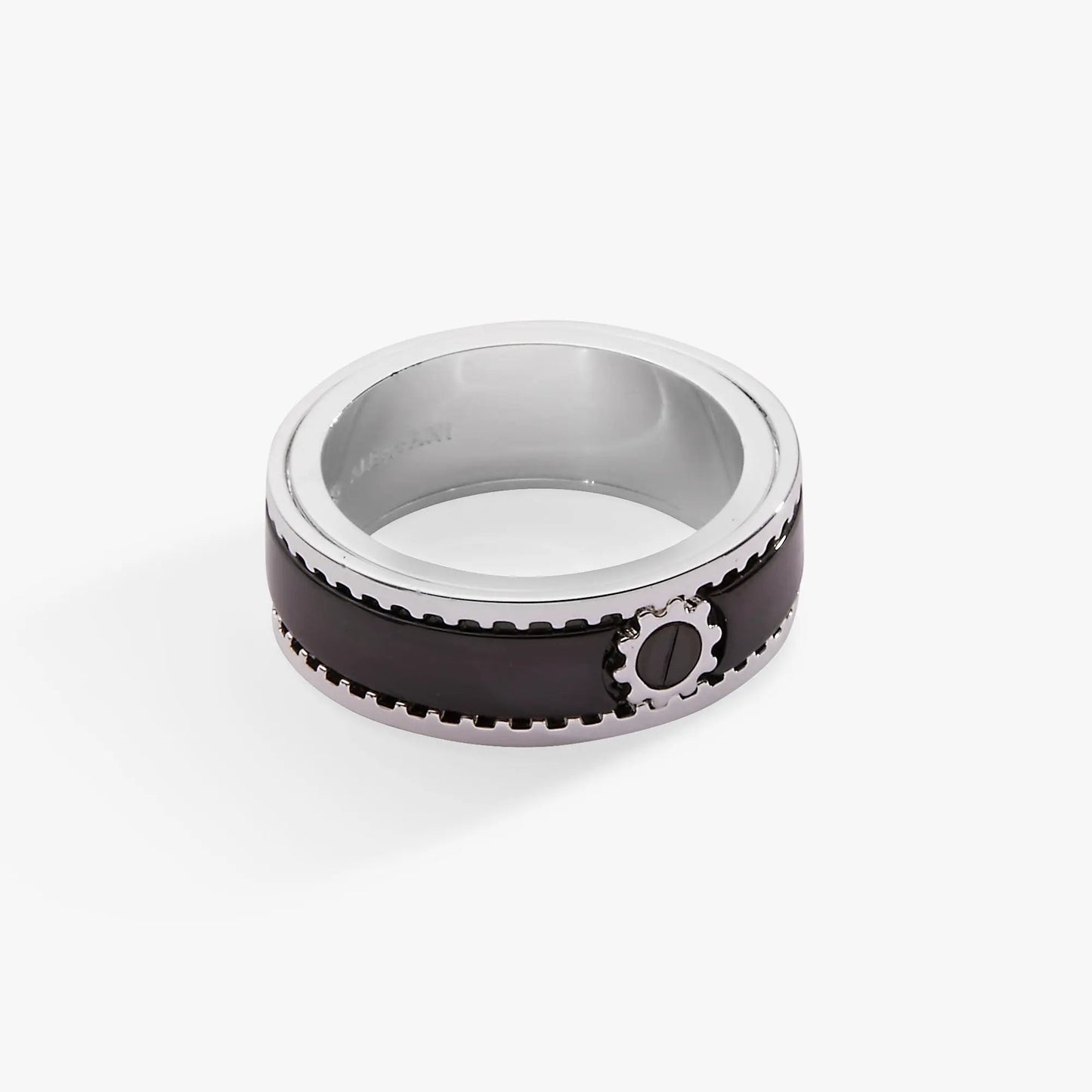 Ring: Hot Wheels Monster Truck Gear Fidget Spinner Ring, black enamel with silver gear edge on Tampa Home & Garden Store