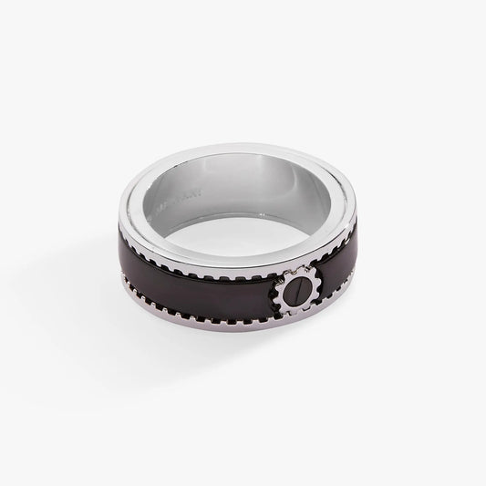 Ring: Hot Wheels Monster Truck Gear Fidget Spinner Ring, black enamel with silver gear edge on Tampa Home & Garden Store
