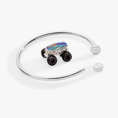 Bracelet: Hot Wheels Mega Wrex monster truck charm, ALEX AND ANI, on a silver Moveable cuff on Tampa Home & Garden Store